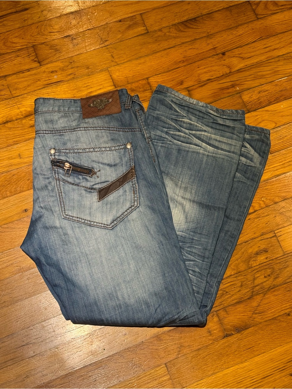 Y2K DoDenim Men's Light Blue Washed Denim Jeans (38x32)